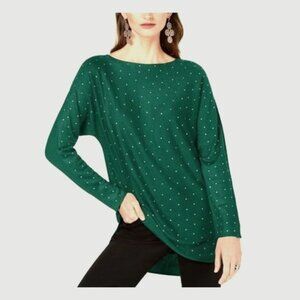NWT INC Green Rhinestone Long Sleeve Shirt